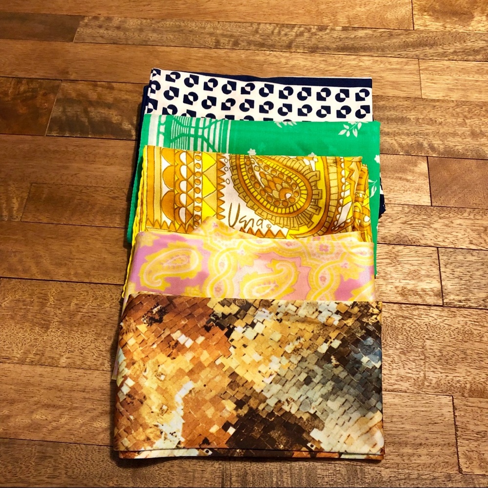 Bundle of 5 vintage scarves